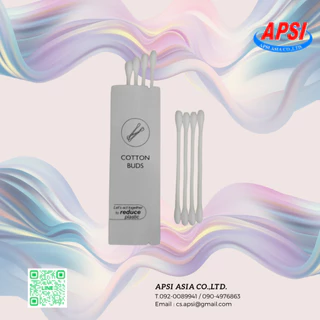 คอตตอนบัด cotton bud แพค4ก้าน แพคซองกระดาษ MG สำหรับโรงแรม รีสอร์ท สปา พกพา 50ชุด/ห่อ