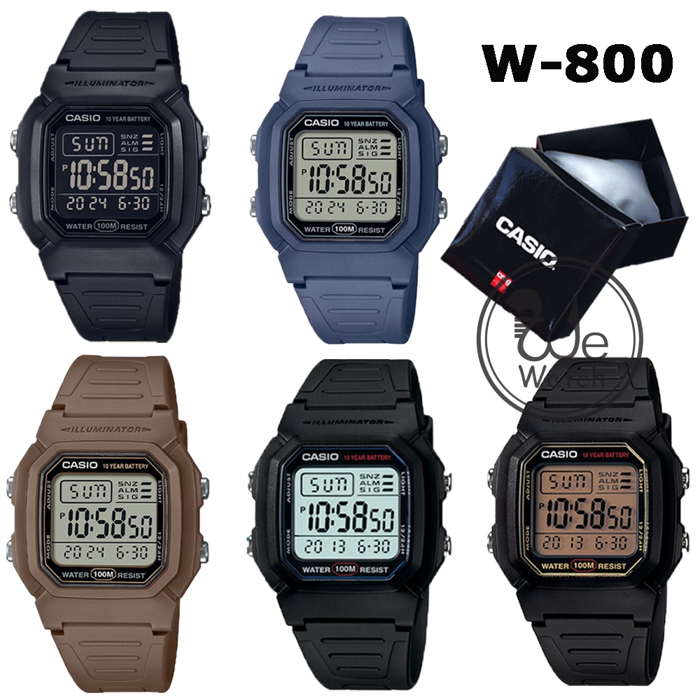 !!ประกัน1ปีและกล่อง CMG!! CASIO รุ่น W-800H นาฬิกาข้อมือผู้ชาย แบตเตอรี่ 10 ปี W800 W800H W-800H