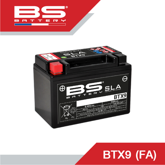 BS BATTERY BTX9 (ของแท้) แบตเตอรี่สำหรับ NINJA300/400 , ZX6R และรถรุ่นอื่นๆ ลูกละ 1,890฿ (รับประกัน 