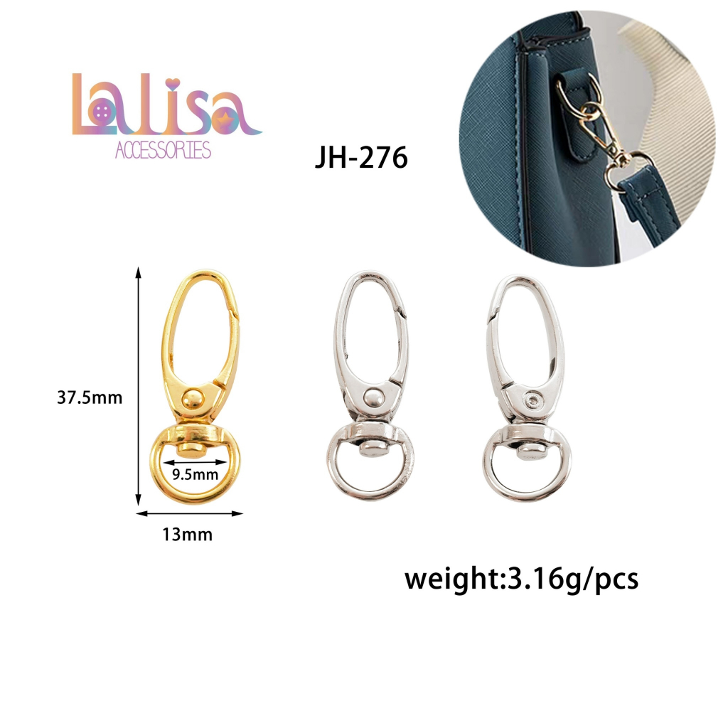 ตะขอคอหมาโลหะผสม ไว้ตกแต่งกระเป๋า อุปกรณ์เสริมกระเป๋าผู้หญิง Alloy Dogclips JH-276 (C-2-H,JH-276)