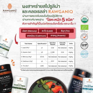 ผงสาหร่ายสไปรูลิน่าและคลอเรลลาออร์แกนิค 100g Organic Spirulina & Chlorella Powder มีผลแลป มีใบรับรองออร์แกนิค(USDA, EU)