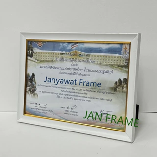 กรอบรูปใส่ใบประกาศ ตกแต่งบ้าน ขนาด A4 (21*29.7 ซม ) , 6x8 นิ้ว, 8x10 นิ้ว, 8x12 นิ้ว,10x12 นิ้ว+กระจก+ขาตั้ง+หูแวนผนัง