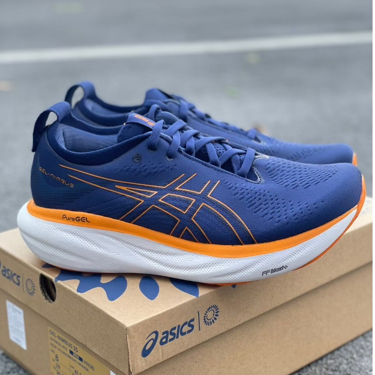 [พร้อมส่ง] Asics Gel-Nimbus 25 Wide Men สี Deep Ocean / Bright Orange รองเท้าวิ่งผู้ชาย ของแท้100%