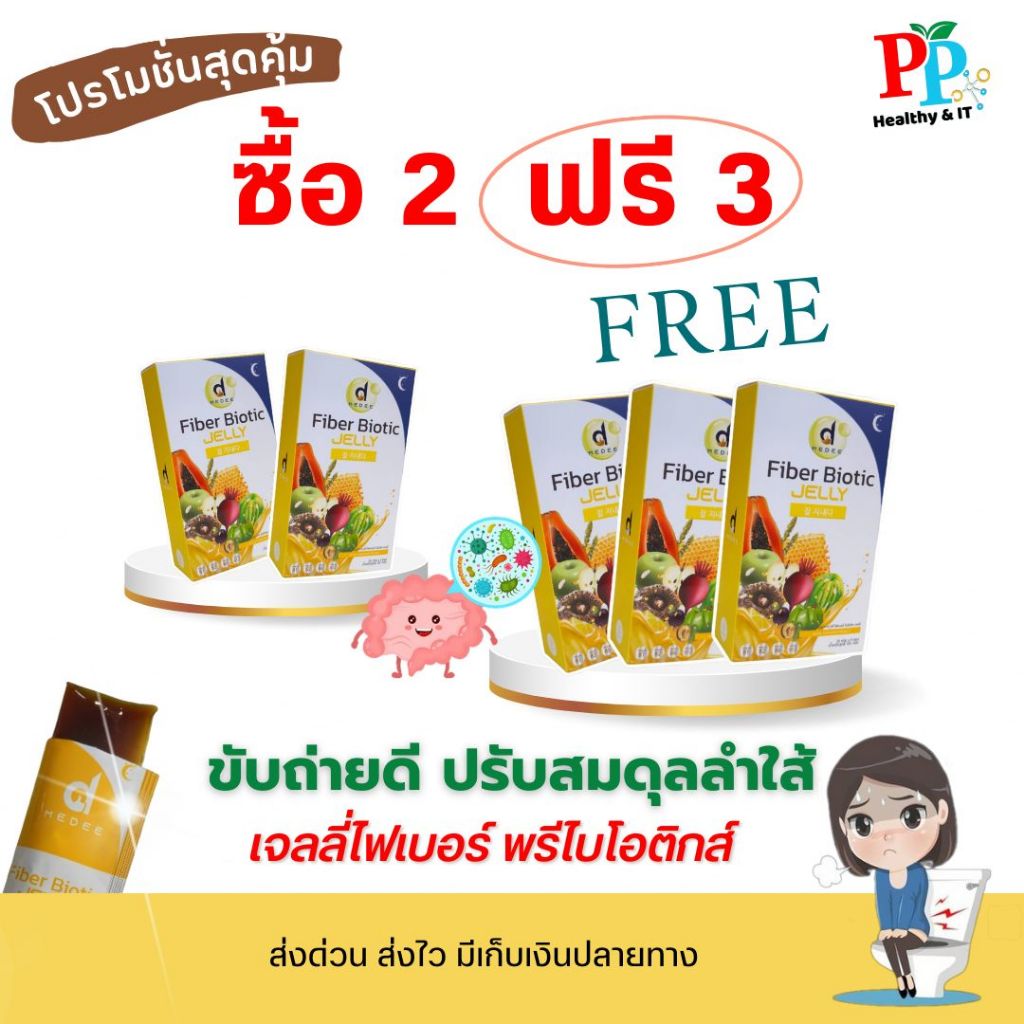 ไฟเบอร์ไบโอติกส์ ขับถ่ายง่าย เสริมภูมิคุ้มกัน Medee Jelly Fiber Biotic มีดี เจลลี่