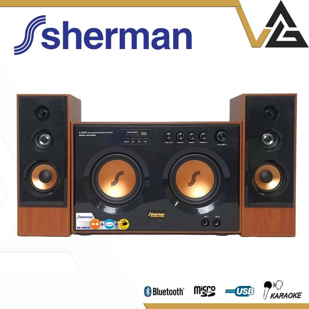 Sherman SB-44B3B ลำโพง บลูทูธ Mini โฮมเธียเตอร์ 2.2 TV คอม PC Home Theater RCA Bluetooth speaker