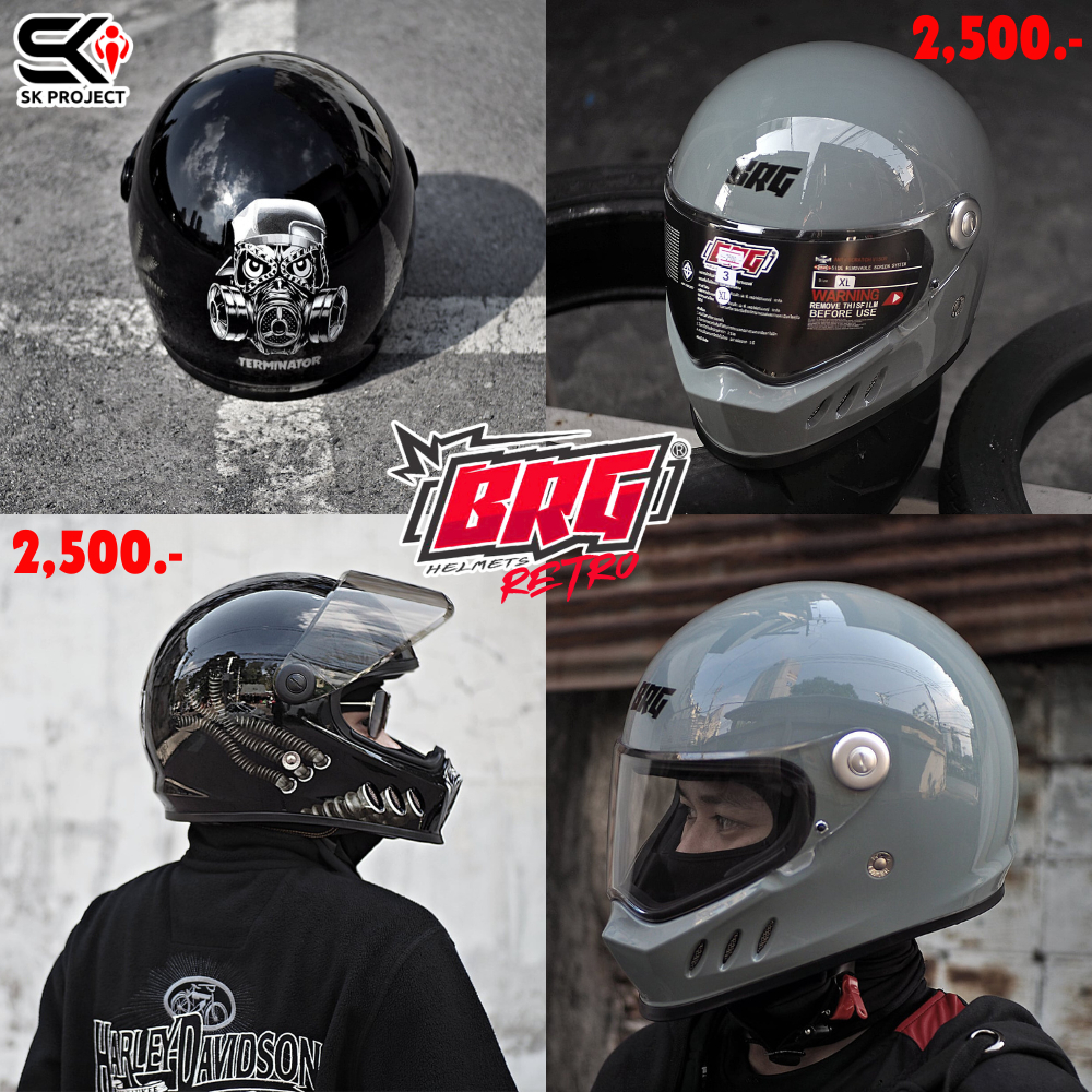 หมวกกันน็อค BRG helmet รุ่น Retro !!SK PROJECT
