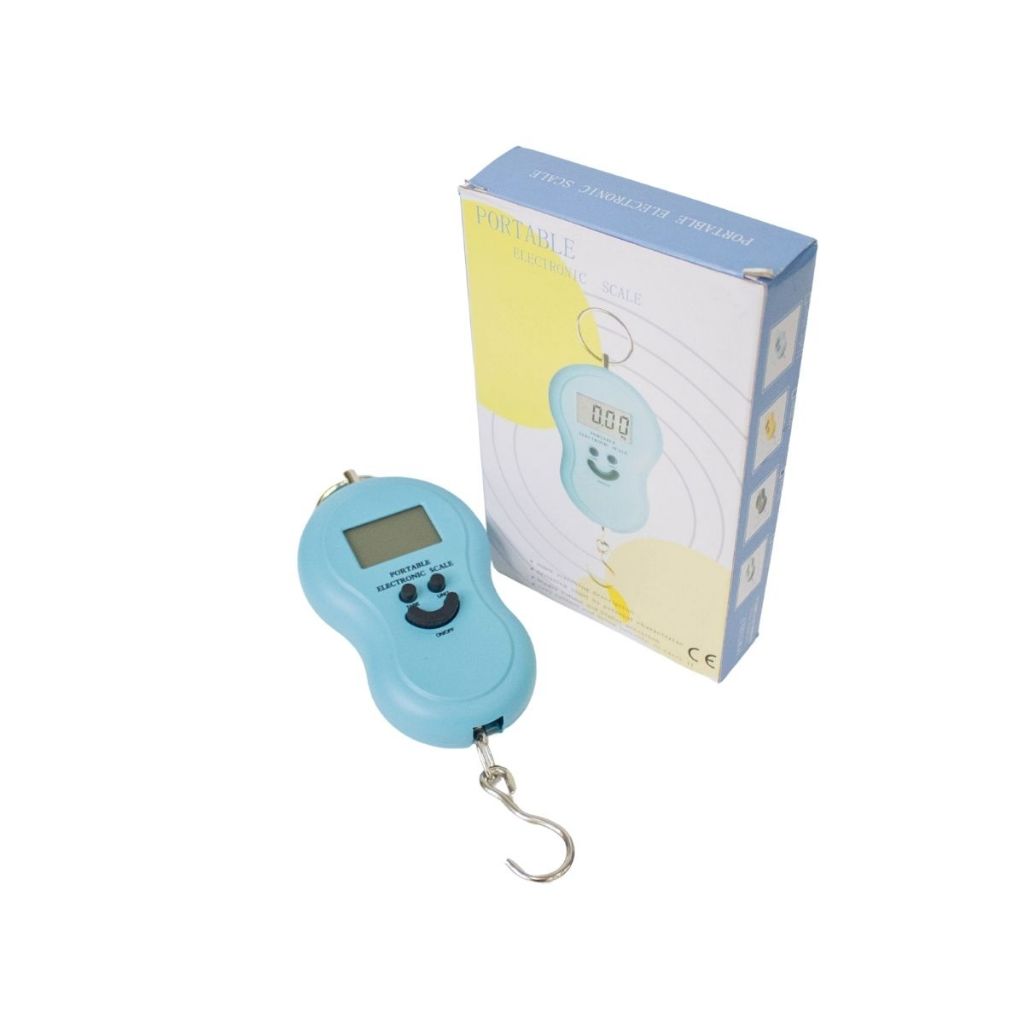 เครื่องชั่งกระเป๋าเดินทาง เครื่องชั่งแขวนดิจิตอลแบบยิ้ม เครื่องชั่งน้ำหนักขนาดพกพา ชั่งสินค้าที่มีน้ำหนักไม่เกิน50kg