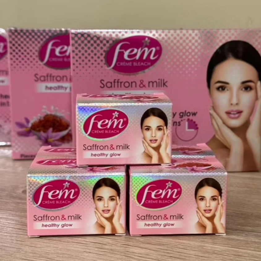 ขนาดใหญ่ 40g (ซื้อในไลฟ์ 34 บาท) Fem ครีมย้อมคิ้ว สีคิ้ว ย้อมหนวด Fairness Naturals Saffron Skin Bleach อ่อนโยน