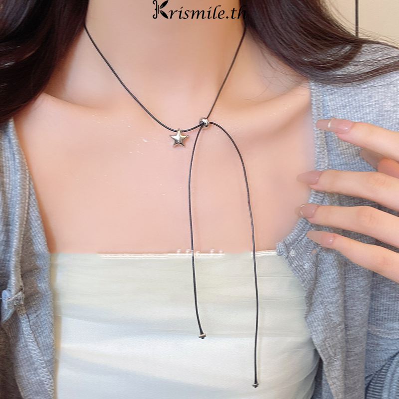 COD-ในไทย💖สร้อยคอ จี้รูปดาวห้าแฉก Y2kสไตล์เกาหลี ปรับขนาดได้ ผู้ชายและผู้หญิง เครื่องประดับแฟชั่น-Kr