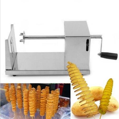 เครื่องทำมันฝรั่งเกลียว เครื่องหั่นมันฝรั่งเกลียวหมุนสแตนเลส มีพร้อมส่ง