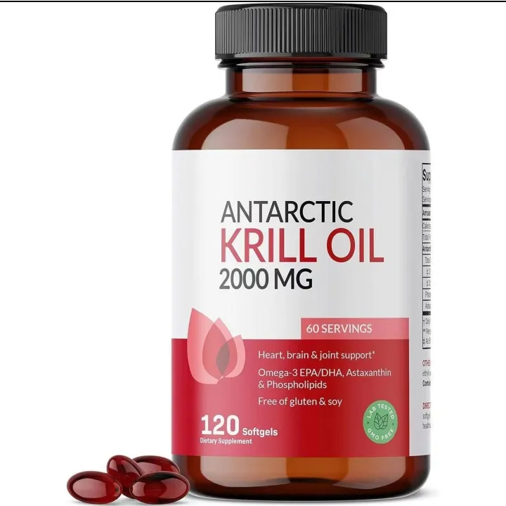 จัดส่งที่รวดเร็ว น้ำมันแอนตาร์กติกคริลล์ Antarctic krill oil 2000มก. 120 แคปซูล Exp.06/2026