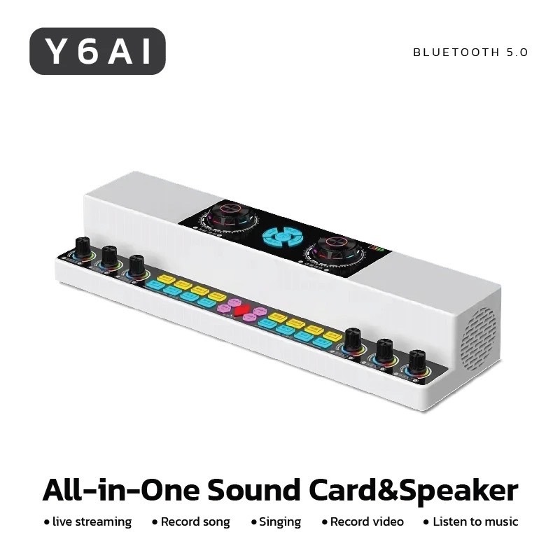 ลำโพงบลูทูธ ซาวด์ การ์ด all-in-one Sound card & speaker รุ่น Y6AI