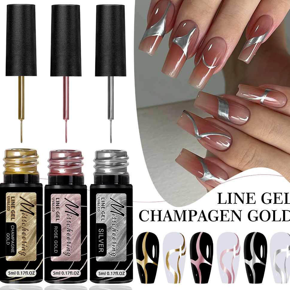 LINE GEL สีเพ้นท์เจลเมทัลลิค metallic สีเจลเมทัลลิค สำหรับตัดเส้น เส้นคม เนื้อแน่นมาก