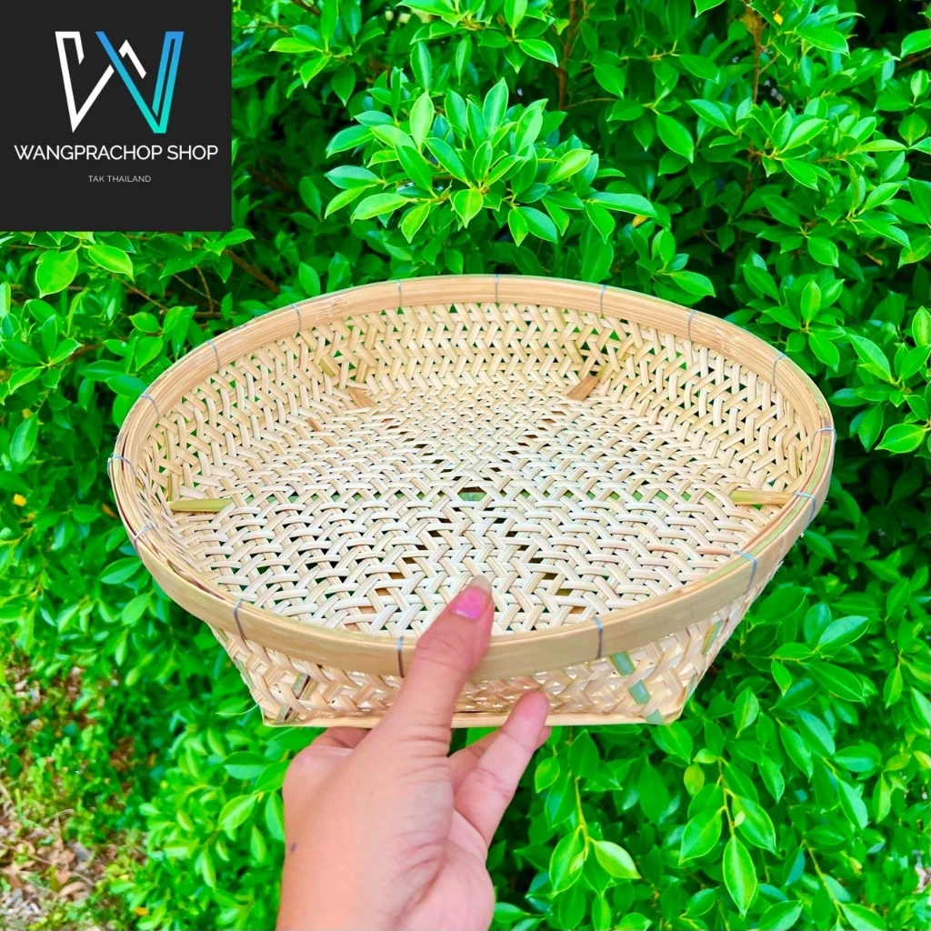 กระจาดลายกระแทแล (Handmade) กระจาดไม้ไผ่ ขนาด 6นิ้ว-20 นิ้ว ไม้ไผ่สาน กระจาดใส่ของ ตะกร้าสาน ตะกร้าไม้ไผ่ ไม้ไผ่แท้ 100%