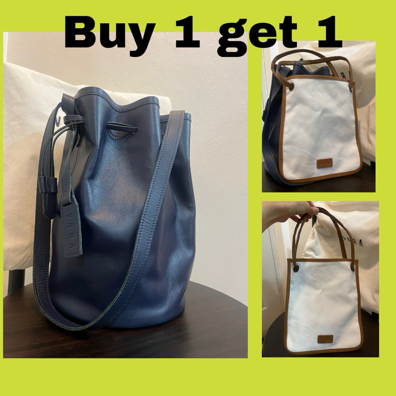 {codeลด30%} used* naked vara brand vara bag กระเป๋าหนังแท้ฉ่ำทั้งใบ สี navy bucket bag ทรงขนมจีบ