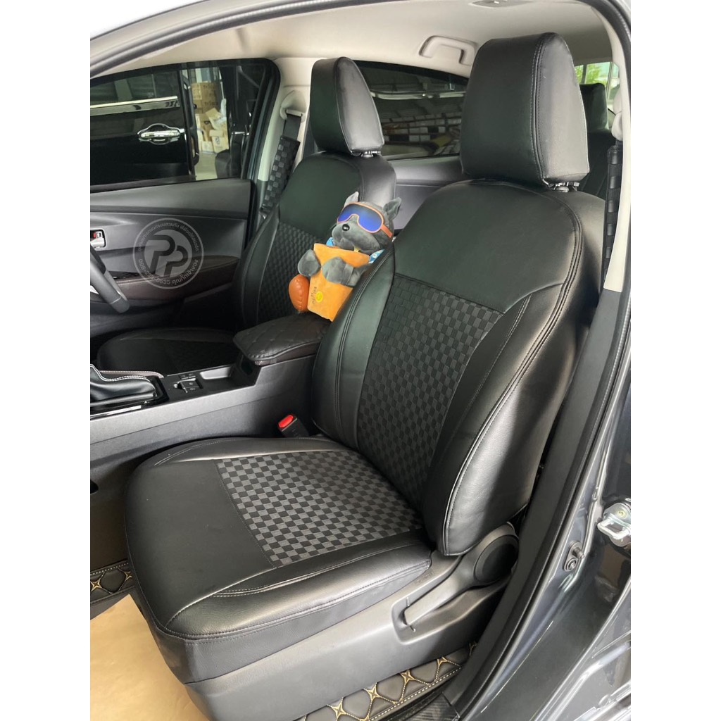 หุ้มเบาะรถยนต์ toyota Altis 2007-2013   ลาย P  สีดำ หุ้มเบาะพีพีออโต้