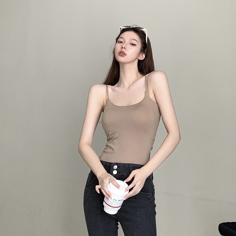 sexy pajamasเสื้อกล้าม เสื้อกล้าม เสื้อแขนกุด สีทึบ รูปที่ 7