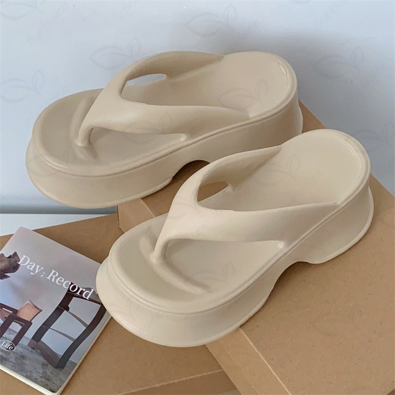 รองเท้าหูหนีบ รองเท้าแตะ พื้นหนาเสริมส้น ส้นตึก พร้อมส่งจากไทย Y-77