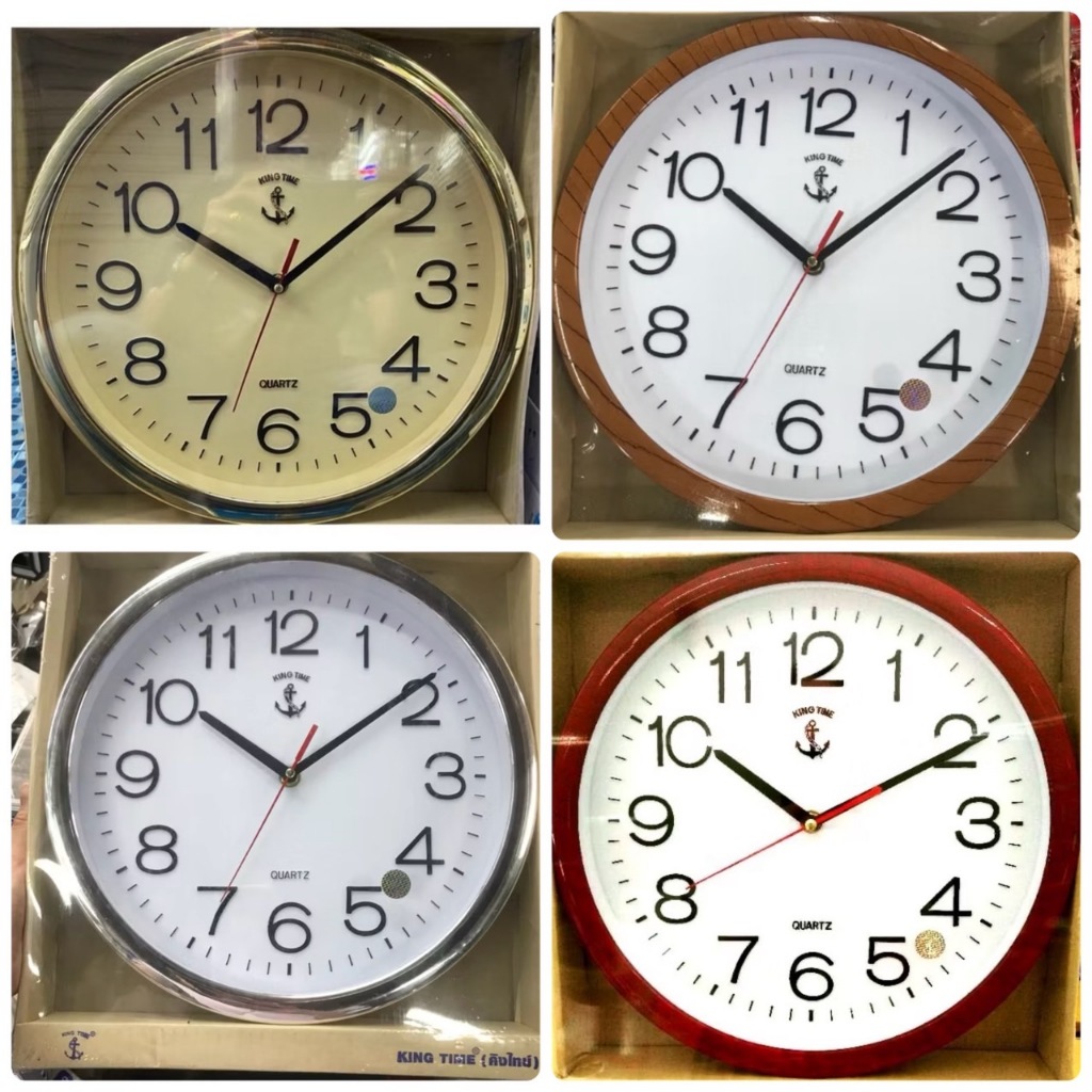 สมอ แท้ 100%​ ⚓  KingTime นาฬิกาแขวนผนัง  นาฬิกาแขวนติดผนัง ตราสมอแท้หน้าปัด12นิ้ว รุ่น 009 เดินเรียบ Auto เสียงเงียบ