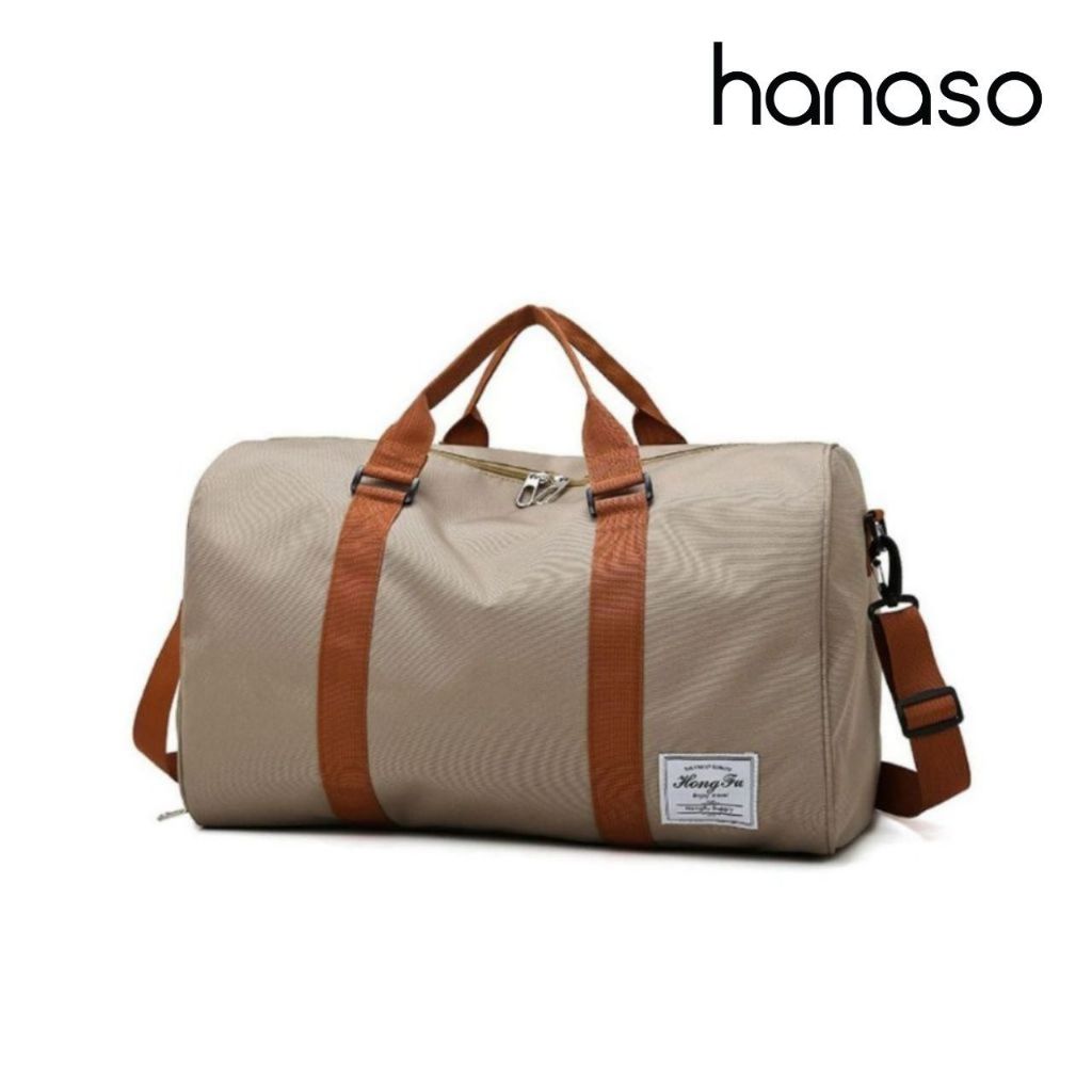 Hanaso กระเป๋าเดินทาง ใส่เสื้อผ้าเดินทาง ขึ้นเครื่อง ฟิสเนส กระเป๋าถือเดินทาง กระเป๋ายิม ปรับสายได้ travel bag
