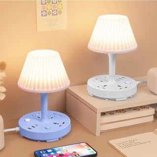 โคมไฟตั้งโต๊ะ led มัลติฟังก์ชั่น ไฟปรับ3สี มีช่องเสียบ USB