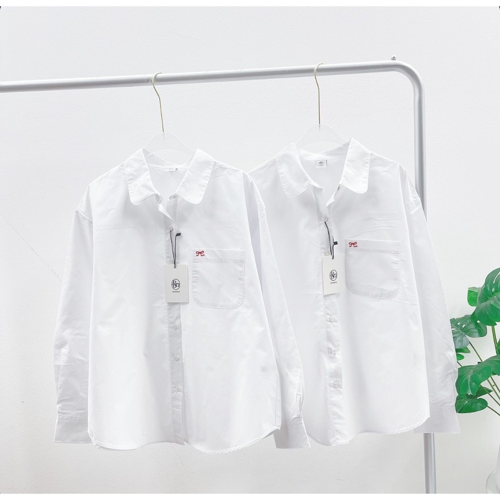 Ronron Round Collar Pocket Shirt (White)