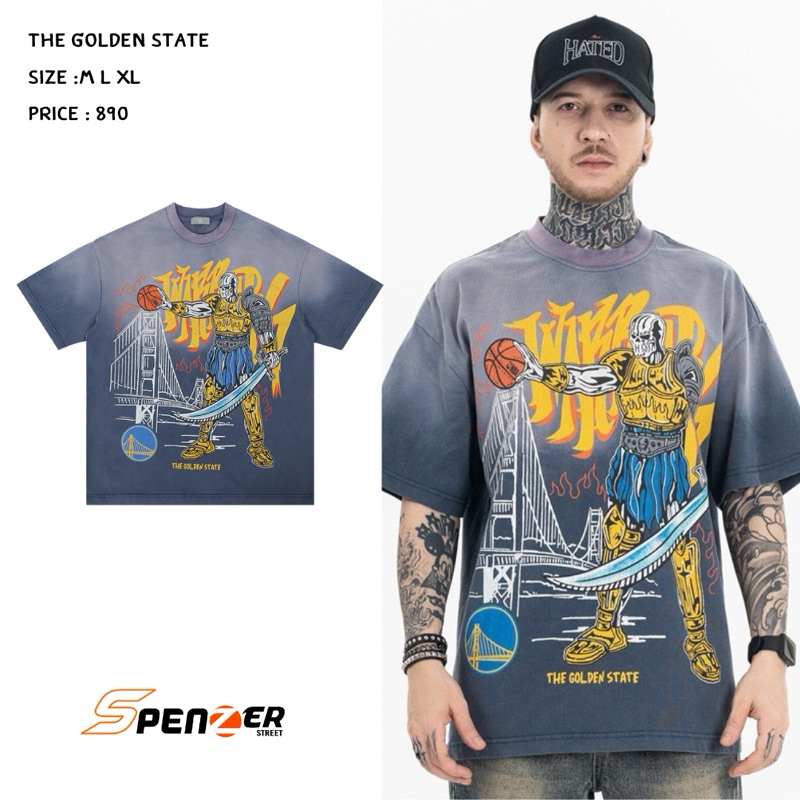 [พร้อมส่ง] Spenzer.street | The golden state โอเวอร์ไซส์ เสื้อผ้าสตรีท เนื้อผ้าดี ทันกระแส unisex 2024 ขายดี