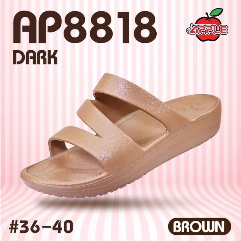 (ลูกค้าใหม่ 1 บาท)Red Apple รองเท้ายี่ห้อ เรดแอปเปิ้ล รุ่น​ AP-8818 ของแท้ รองเท้าแตะสวมผู้หญิง สายคาดหูไขว้ (36-40)