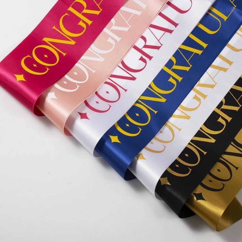 (ฟรีเข็มกลัด) พร้อมส่ง สายสะพาย congratulations สำหรับงานรับปริญญา วานปัจฉิมนิเทศ