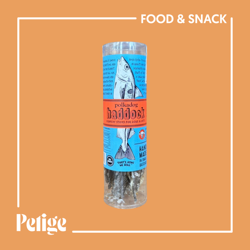 Polkadog Haddock Skin Jerky หนังปลา Haddock อบแห้ง นำเข้าจากอเมริกา ทานได้ทั้งสุนัขและแมว