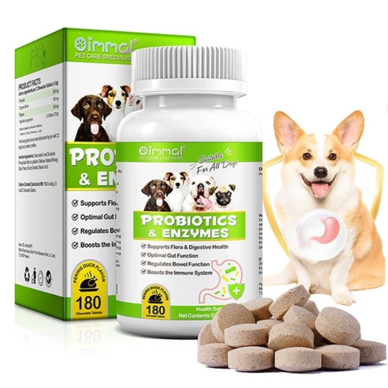 Oimmal 180 เม็ด Probiotic โปรไบโอติกสุนัข ท้องผูกสุนัข วิตามินสุนัข