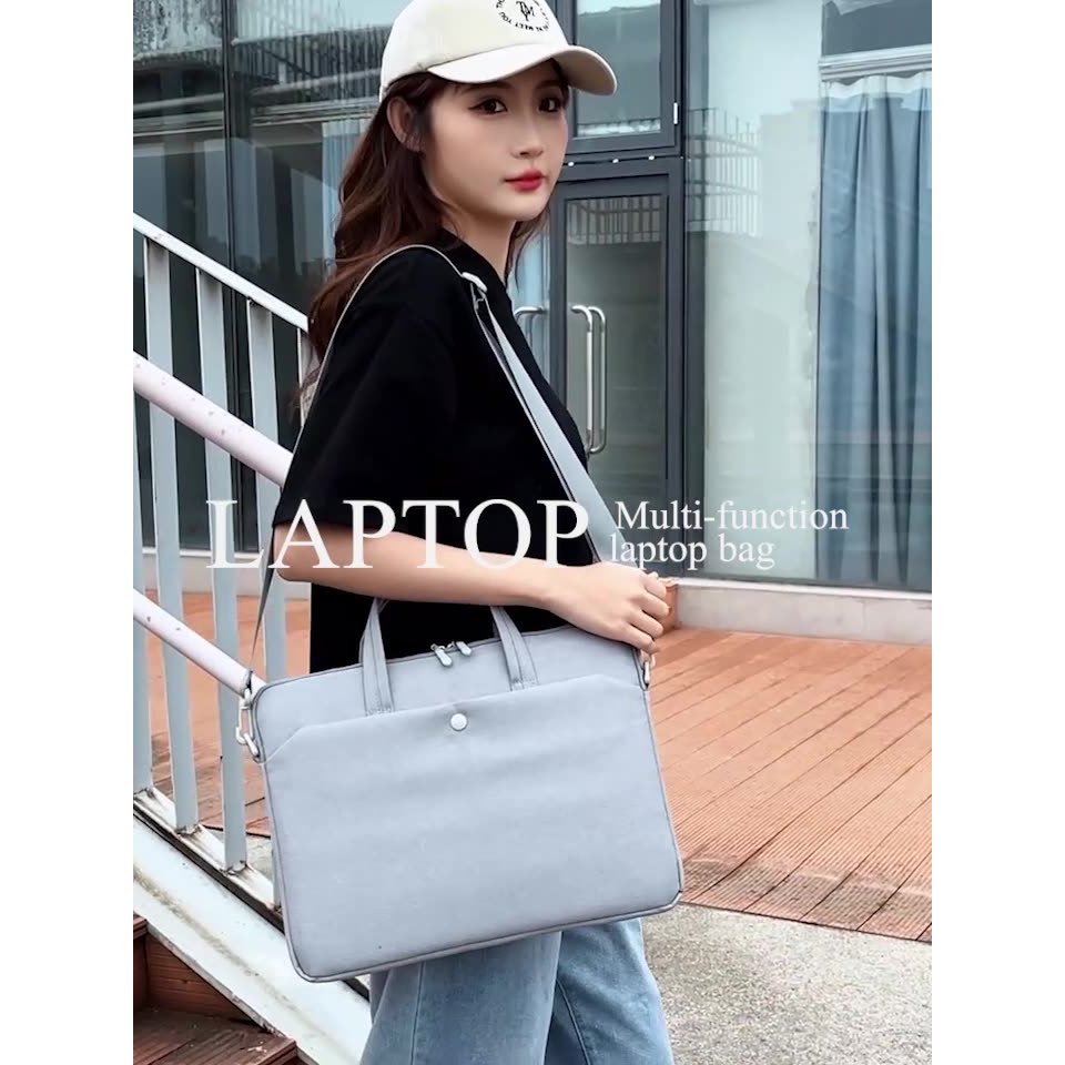 👜[พร้อมส่ง]กระเป๋าสะพายข้าง#กระเป๋าแล็ปท็อป กระเป๋าคอมพิวเตอร์พร็อพกันน้ําความจุขนาดใหญ่🏅พร้อมถุงลมนิรภัย💖Computer bag