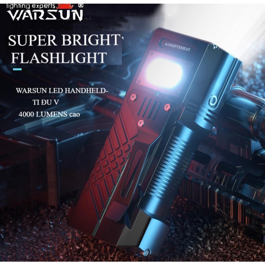 2024 Warsun X609 ไฟฉายชาร์จไฟได้ LED 3000Lm ทรงพลังที่สุด ไฟฉายยุทธวิธีโคมไฟยิงยาวสำหรับตั้งแคมป์