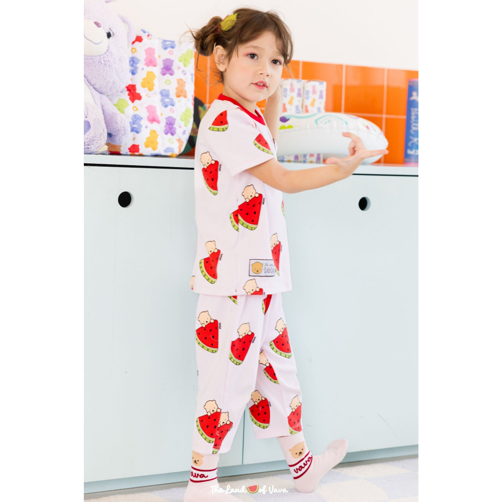 Thelandofvava LOOK12 VNXI2082  ชุดเซ็ตเด็กหญิง EVERYDAY IS A COZY DAY ลิขสิทธิ์แท้จาก vava