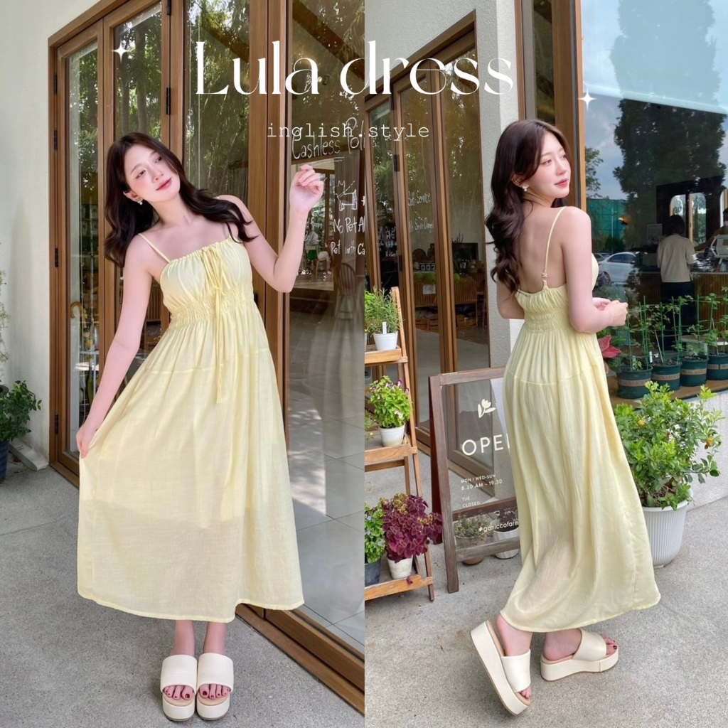 เดรสสายเดี่ยวสม็อคอก ผ้าใยแก้ว รุ่น Lula dress