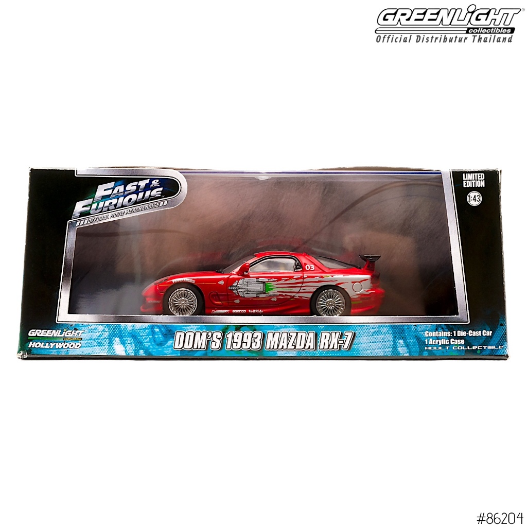 Greenlight Collectibles - Dom's 1993 Mazda RX-7 (Fast & Furious) 1:43 86204