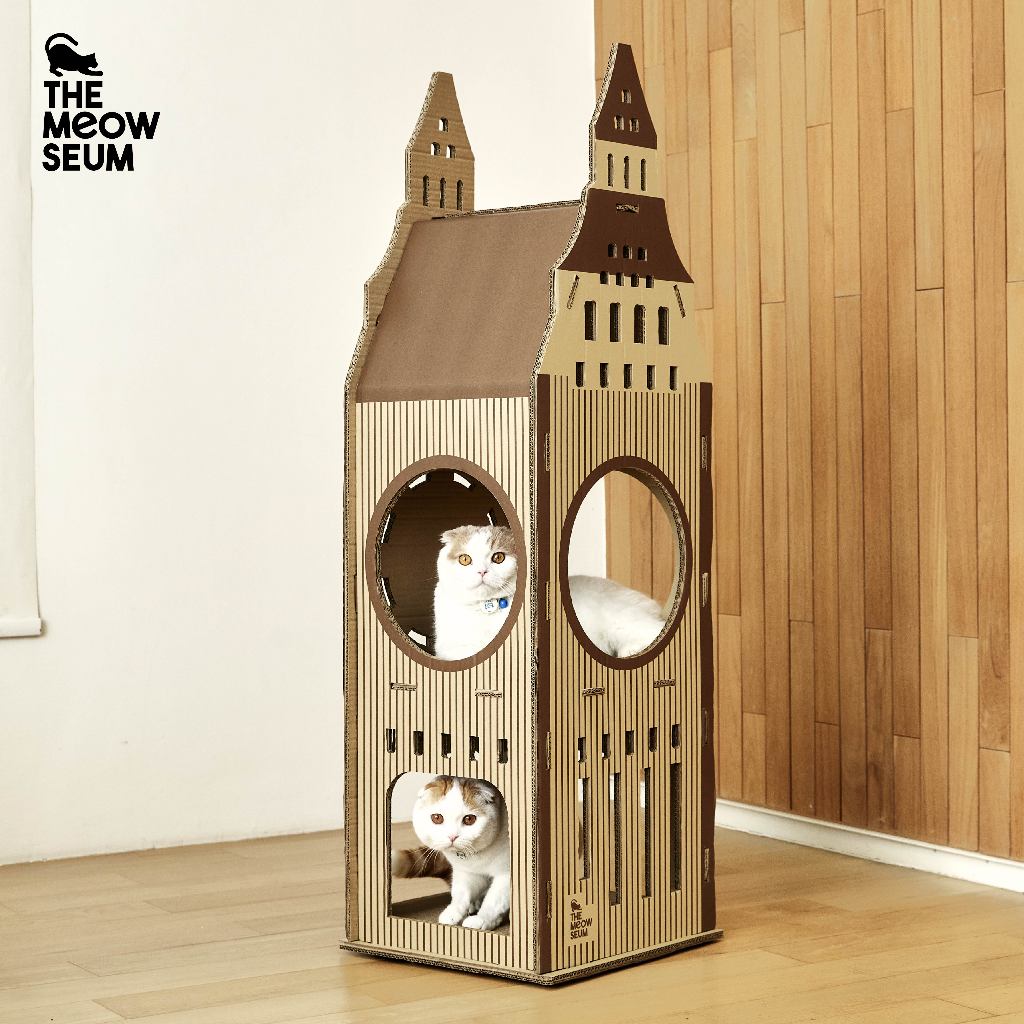 The Meowseum รุ่น "The Big Ben" ที่ลับเล็บแมวดีไซน์ เป็นที่นอนแมว ของเล่นแมว คอนโดแมว ทรงบิ๊กเบน