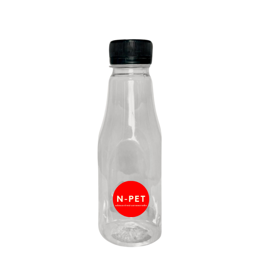 ขวดพลาสติก PET ทรงหยก คอยาว ขนาด 200 ml.จำนวน 150 ขวด พร้อมฝาให้เลือก 10 สี