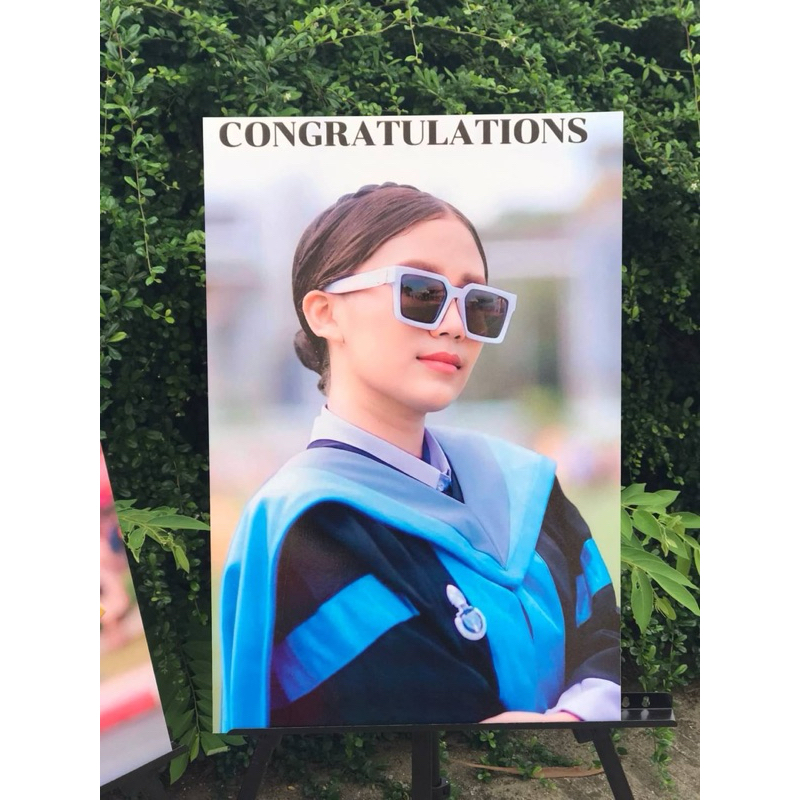 กรอบลอยโฟโต้ 1แถม1 บอร์ดไดคัท 60x40 ซม. ของขวัญวันเกิด รับปริญญา งานแต่ง งานเกษียณ รูปที่ 4