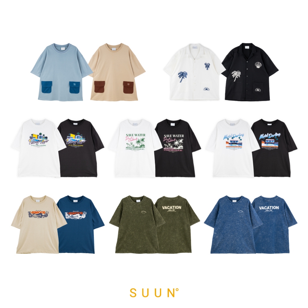 SUUN - เสื้อเชิ้ต เสื้อยืด Oversize