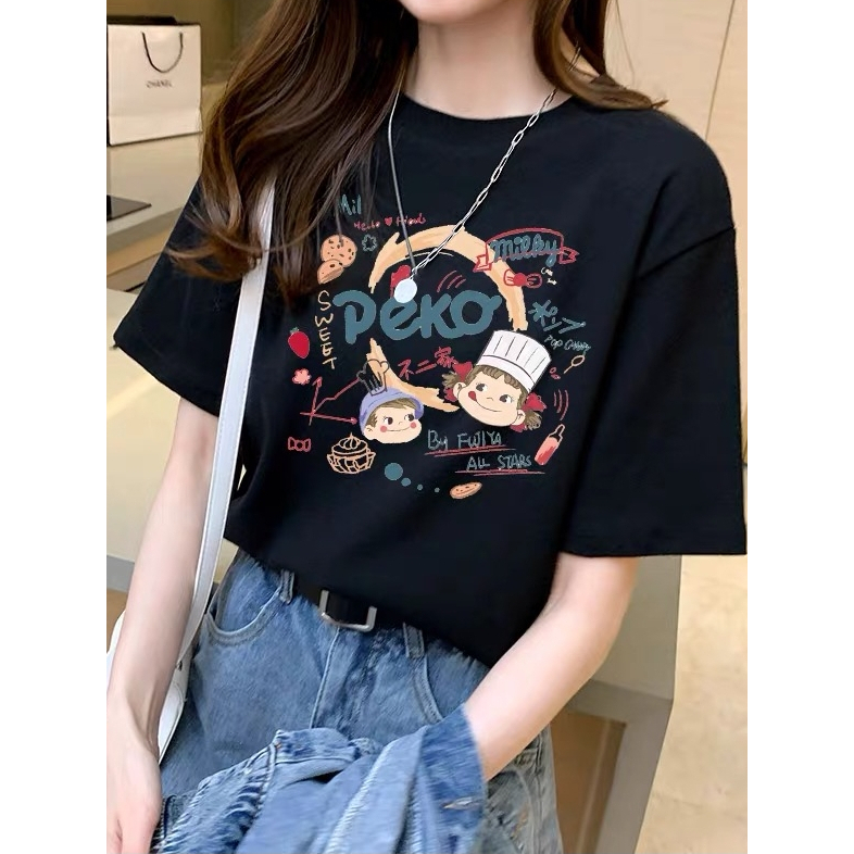 เสื้อทีเชิ๊ต เสื้อยืดคอกลมแฟชั่น เสื้อแขนสั้น ลายพิมพ์น่ารักๆตามภาพ ใส่ได้ทั้งผู้หญิงและชาย T0691