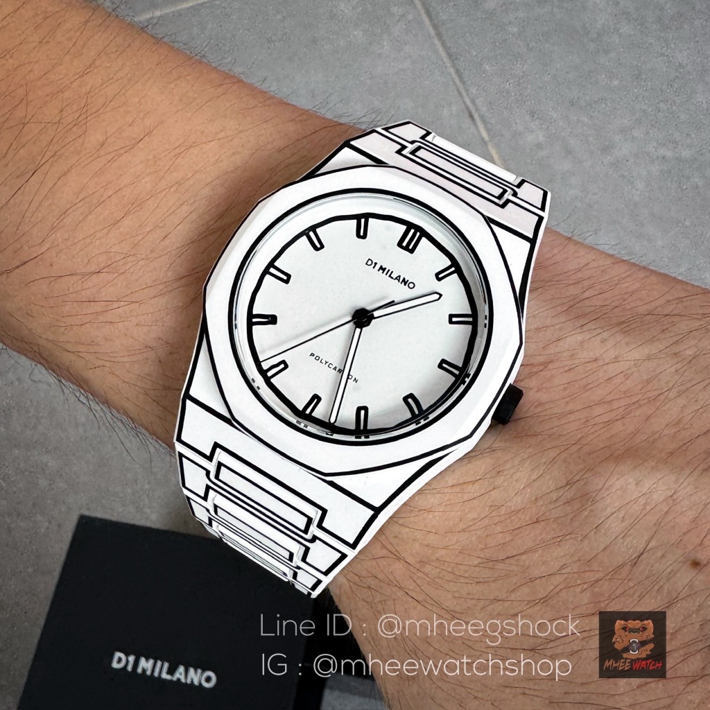 นาฬิกาD1 Milano PolyCarbon Sketch White Limited Edition 3D