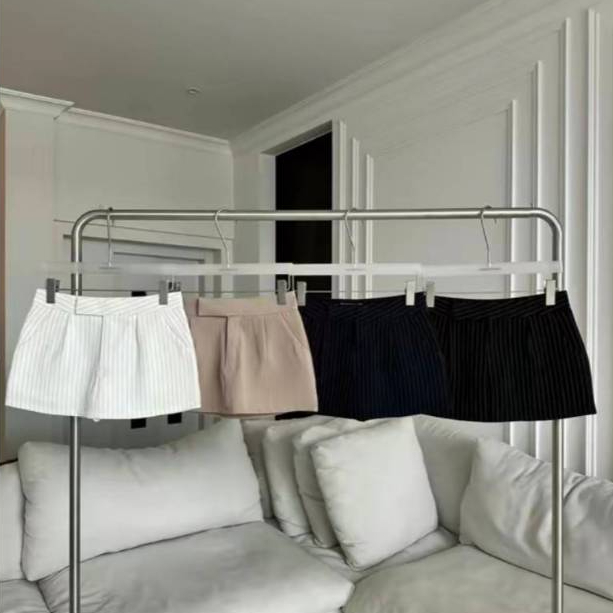 PSK013 Low waist Skirt กระโปรงเอวต่ำลายริ้ว PROMTHONG (มีซับใน)