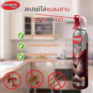 Sargent ซาร์เจ้นท์ สเปรย์ไล่จิ้งจก ตุ๊กแก งู หนู มด แมลงสาบ และสัตว์ลิ้นสองแฉก250มล. household