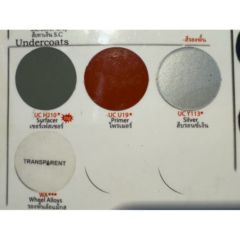 สีซามูไร สีรองพื้น Samurai UCH210 กลบลอยเซอร์เฟสเซอร์ UCU19 ไพรเมอร์กันสนิม UCY113 สีบรอนซ์เงิน WA ร