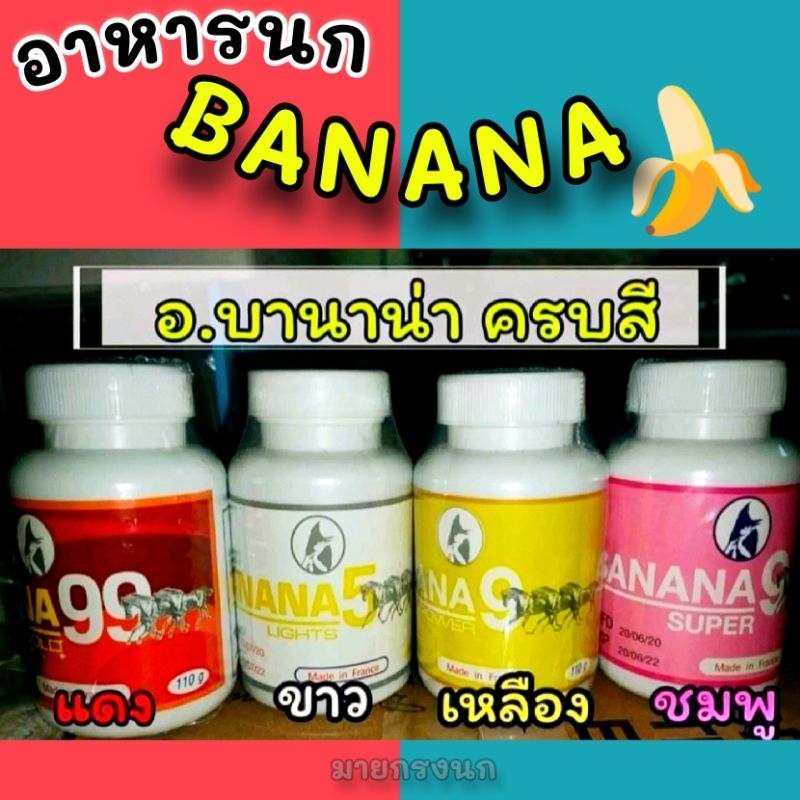 อาหารนก บานาน่า (ครบสี 4 สูตร)🍌