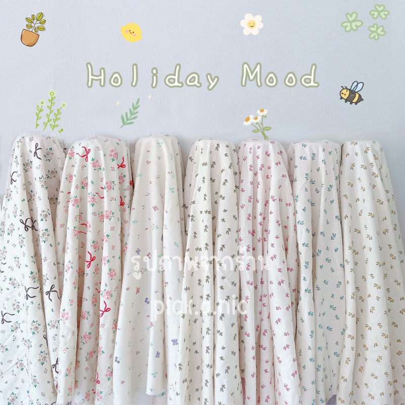 อุปกรณ์ ตกแต่งบ้าน พร้อมส่ง✨ ผ้ายีนส์พิมพ์ลายดอกไม้ ผ้าปูโต๊ะ ผ้าม่าน ตัดเสื้อ ‼️เย็บขอบ เย็บม่านฟรี‼️ ผ้าม่านมินิมอล ราคาถูก