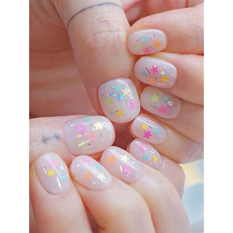 เล็บเจลแท้ราคาถูก ลายน้องดาวเรนโบว์ (พร้อมส่ง)
