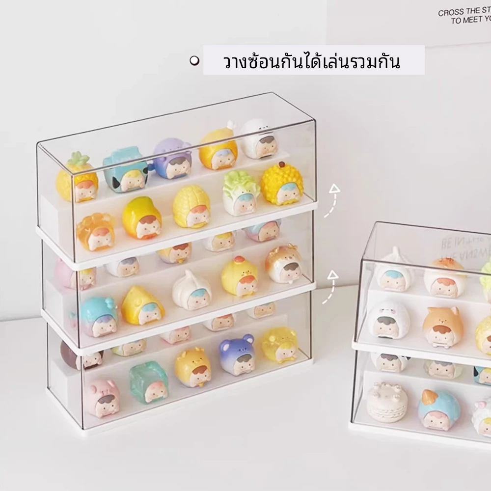 กล่องใส่ art toy ตู้ใส่โมเดล กล่องใส่โมเดล กล่องใส ตุ๊กตาของสะสม โชว์ของสวยงาม มีสองสีให้เลือก วางซ้อนได้