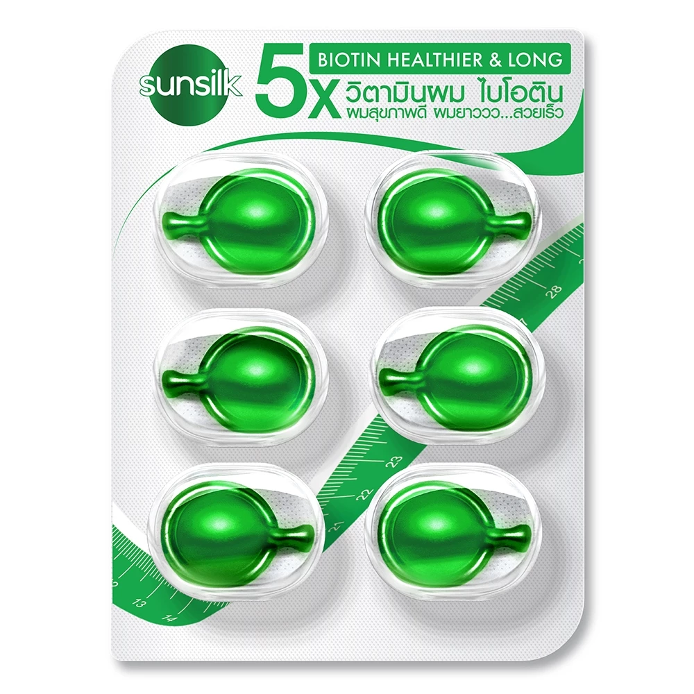 SUNSILK Vitamin HEALTHIER&LONG 6x1 ML ซันซิล วิตามิน สีเขียว 6X1มล.